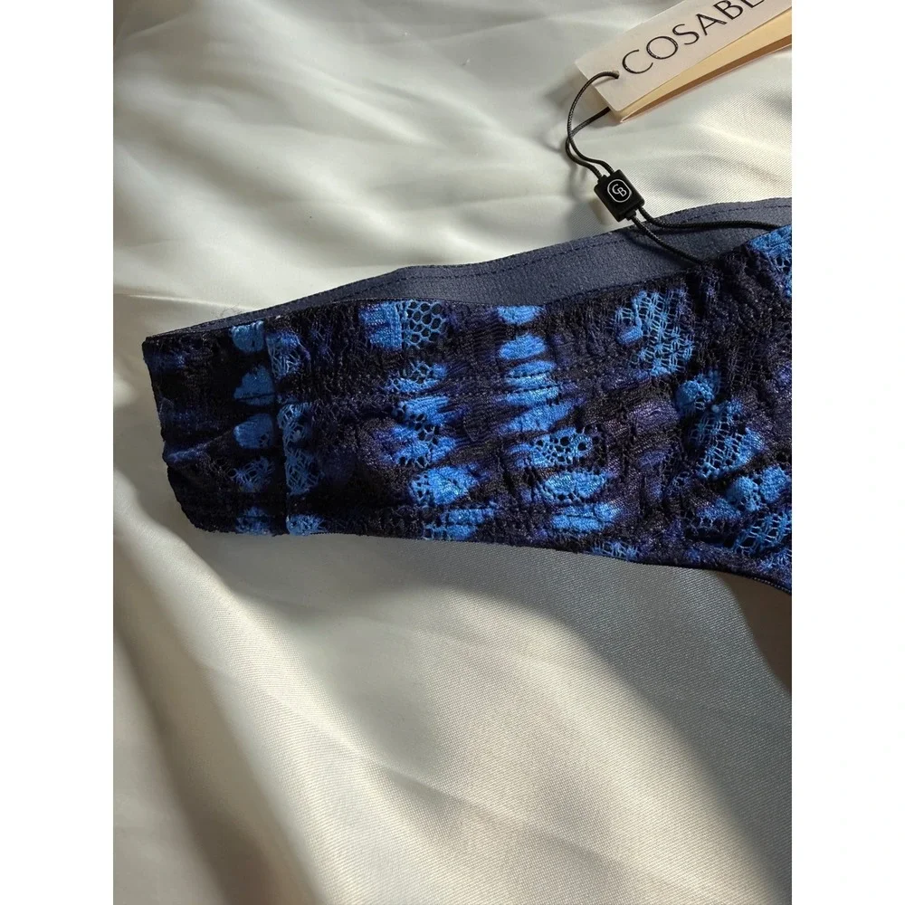 Cosabella Men's Lace G-String Thong LOLA Blue Black‎ Stretch Sexy NWT Size M